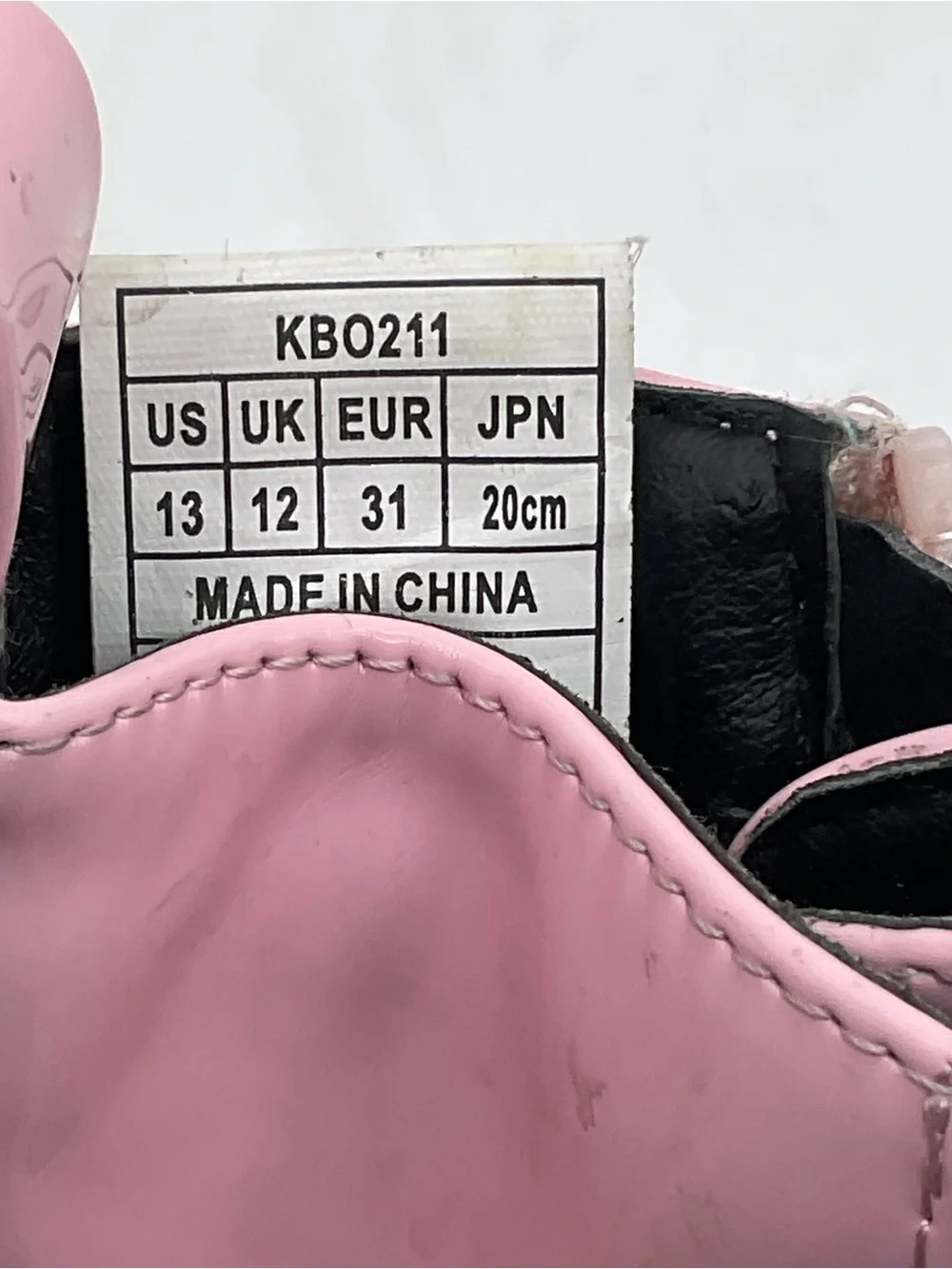 DREAM PAIRS Kids Size 13 Pink Patent Combat Boots Lace Up Side Zip Girls